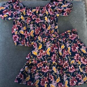 Old navy floral top + skirt